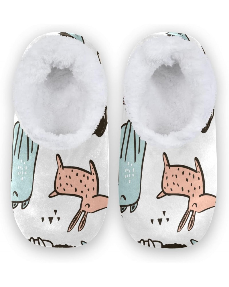 Unisex Slippers Cut Cartoon Animal Dog Print Coral Fleece Slippers Socks Indoor Cozy Fuzzy Feet Slippers House Slippers $17.0...