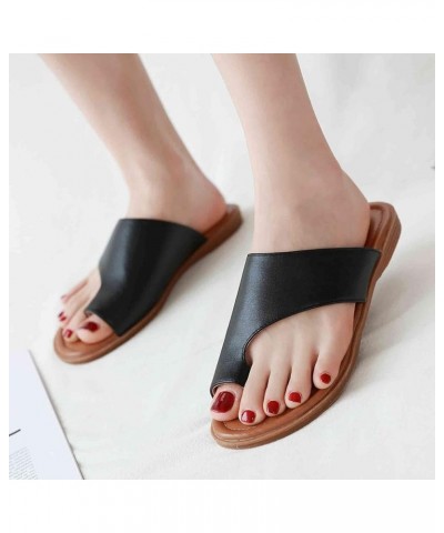 Bunion Sandals Flat Summer Flip Flops for Women, Orthopedic Sandals Soft Lightweight Toe Ring Slides Plantar Fasciitis Sandal...