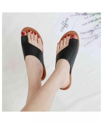 Bunion Sandals Flat Summer Flip Flops for Women, Orthopedic Sandals Soft Lightweight Toe Ring Slides Plantar Fasciitis Sandal...