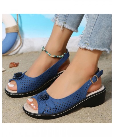 wedge sandal heels platform wedge sandals wedge sandals walking sandals women wedge shoes Z 13-blue $18.71 Sandals