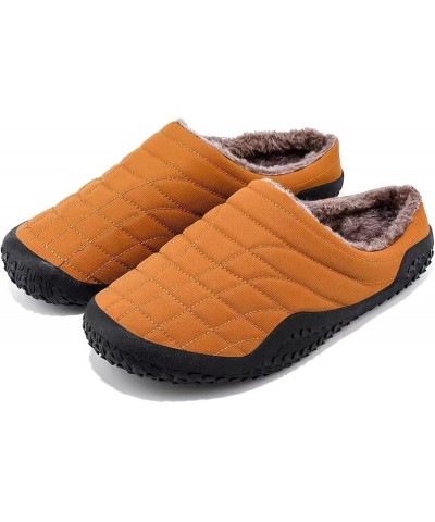 Men's House Slippers, Plush Warm Knitted Memory Foam Slippers, Indoor and Outdoor Anti-Skid Half Pack Slippers. (Color : D, S...