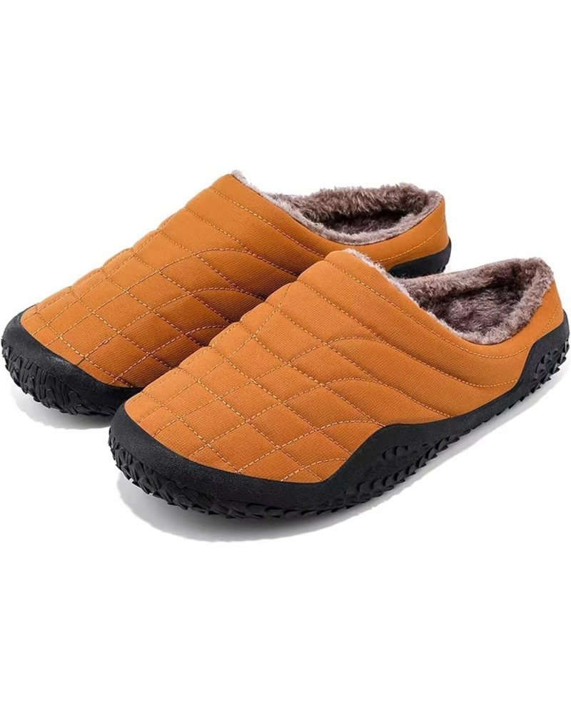 Men's House Slippers, Plush Warm Knitted Memory Foam Slippers, Indoor and Outdoor Anti-Skid Half Pack Slippers. (Color : D, S...