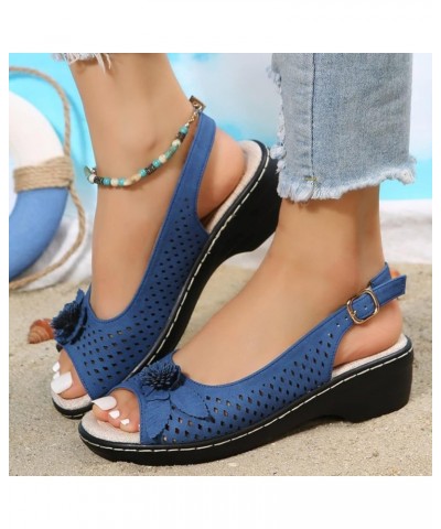 wedge sandal heels platform wedge sandals wedge sandals walking sandals women wedge shoes Z 13-blue $18.71 Sandals