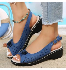 wedge sandal heels platform wedge sandals wedge sandals walking sandals women wedge shoes Z 13-blue $18.71 Sandals