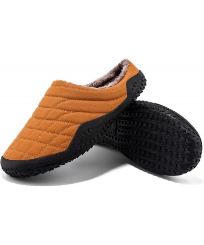 Men's House Slippers, Plush Warm Knitted Memory Foam Slippers, Indoor and Outdoor Anti-Skid Half Pack Slippers. (Color : D, S...