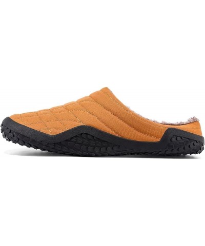 Men's House Slippers, Plush Warm Knitted Memory Foam Slippers, Indoor and Outdoor Anti-Skid Half Pack Slippers. (Color : D, S...