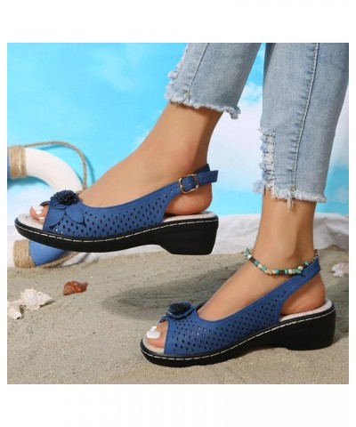 wedge sandal heels platform wedge sandals wedge sandals walking sandals women wedge shoes Z 13-blue $18.71 Sandals