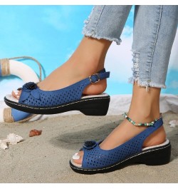 wedge sandal heels platform wedge sandals wedge sandals walking sandals women wedge shoes Z 13-blue $18.71 Sandals