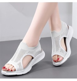 Summer Women Platform Sandals Beach Slippers Women Shoes Sports Sandals Soft Sole Outerwear Fashion Casual Roman Fairy (Beige...