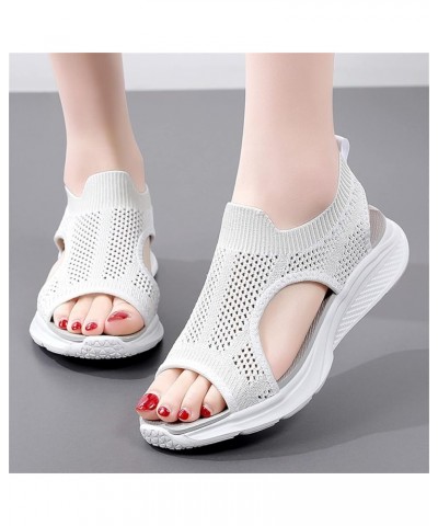 Summer Women Platform Sandals Beach Slippers Women Shoes Sports Sandals Soft Sole Outerwear Fashion Casual Roman Fairy (Beige...