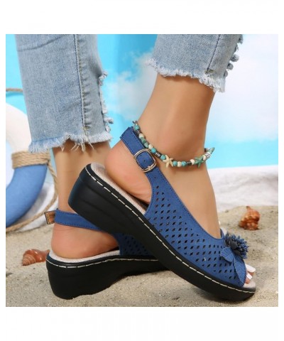 wedge sandal heels platform wedge sandals wedge sandals walking sandals women wedge shoes Z 13-blue $18.71 Sandals