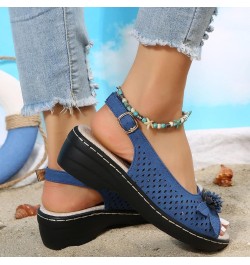 wedge sandal heels platform wedge sandals wedge sandals walking sandals women wedge shoes Z 13-blue $18.71 Sandals