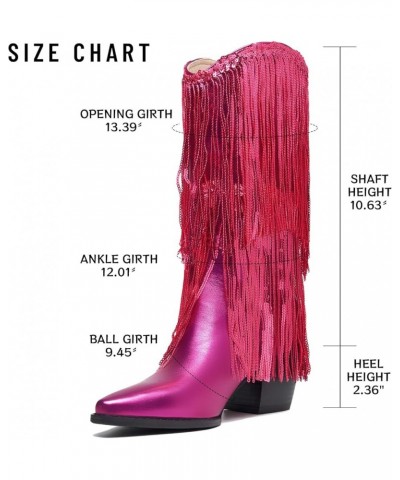 Women's Rhinestone Embellished Mid-Calf Boots, Size 5-15, Silver, Pink, Fuchsia, Black Hotpink $35.49 Boots