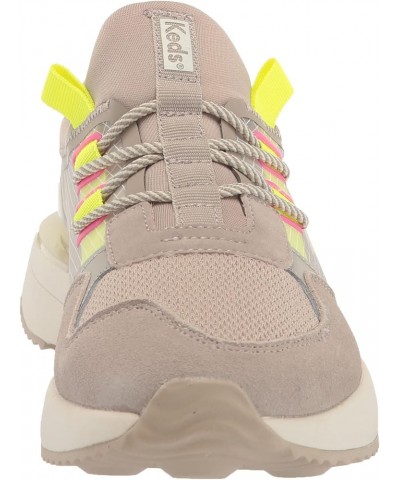 women's Tiasa Trail Sneaker Tan/Lime $31.55 Fashion Sneakers