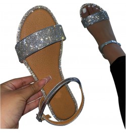 Women Comfortable Orthopedic Arch Support Non-Slip Mules Flats Sandal Ankle Strap Thong Summer Walking Shoes 133-htrns-silver...