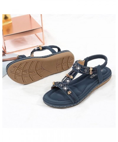 White Platform Sandals Silver Flats For Women Flip Flops For Women Slides For Women Platform Slippers Women Wedge Sneak Navy-...