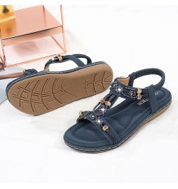 White Platform Sandals Silver Flats For Women Flip Flops For Women Slides For Women Platform Slippers Women Wedge Sneak Navy-...