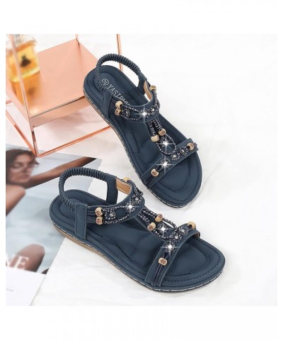 White Platform Sandals Silver Flats For Women Flip Flops For Women Slides For Women Platform Slippers Women Wedge Sneak Navy-...