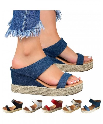 Wedge Sandals for Women Espadrilles Slip on Platform Wedge Sandals Open Toe Breathable Beach Sandals Casual Sandals Walking S...