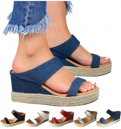 Wedge Sandals for Women Espadrilles Slip on Platform Wedge Sandals Open Toe Breathable Beach Sandals Casual Sandals Walking S...