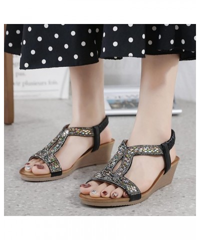 platform wedge Slipper for women, Summer Womens Open Toe Platform Casual Shoes Solid Color Zipper Wedges Sandals Z 04-black $...