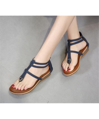 Women's Sandals 2021 Summer Comfortable Roman Style Sandals Women's Zipper Wedges Fashion All-Match Flip-Flop Sandals Women B...