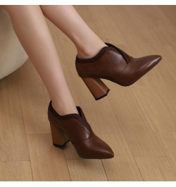 Women Shoes High Heel Booties Fall Winter Short Boots Loafers Brown Green Ankle Boots Black White Burgundy Plus Size 5-13 Bro...