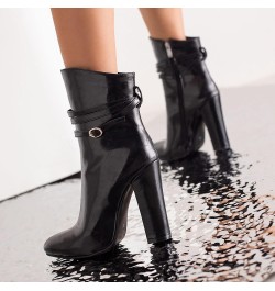 Women's Sexy Chunky Heel Ankle Boots, Block Heel Booties, Side Zipper Dress Fashion Boots Black 2 $33.53 Boots