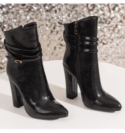 Women's Sexy Chunky Heel Ankle Boots, Block Heel Booties, Side Zipper Dress Fashion Boots Black 2 $33.53 Boots