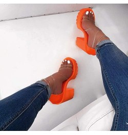 Womens Platform Espadrille Wedges Open Toe High Heel Sandals with Ankle Strap Buckle Up Shoes Qf2-orange $16.27 Outdoor Shoes