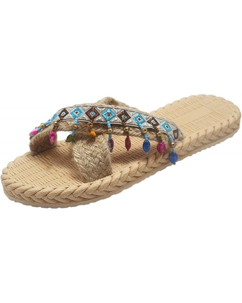 Imitation Woven Flip and Straw Slippers Beach Summer Spring and Flat Women Sandals Flops Women's Slipper Womens Slippers Memo...