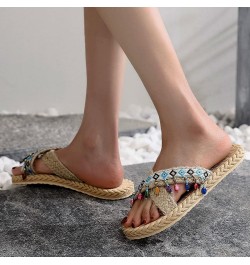 Imitation Woven Flip and Straw Slippers Beach Summer Spring and Flat Women Sandals Flops Women's Slipper Womens Slippers Memo...