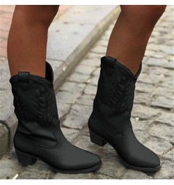 Fall Boots Knee High Wide Calf Boots for Women White Fringe Trendy Knee High Boots for Women 2023 Dark Red Knee High Cowboy B...