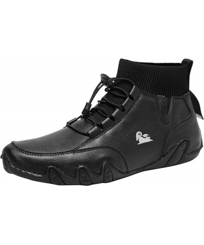 Mens Shoes High Top Elastic Band Sport Shoes Fashion Casual Shoes Plus Size Ankle Boots Womens Running Shoes Black $33.91 Fas...