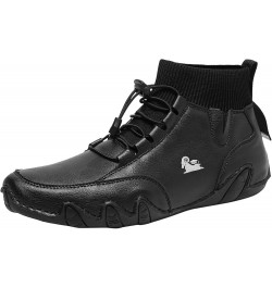 Mens Shoes High Top Elastic Band Sport Shoes Fashion Casual Shoes Plus Size Ankle Boots Womens Running Shoes Black $33.91 Fas...