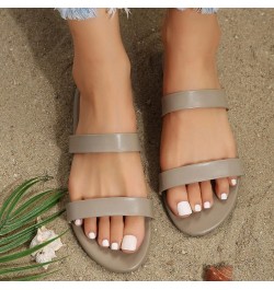 Women's Strappy Heels Strappy Lace-Up Ankle Strap Slippers Flip Flops Pump Sandals Seaside Classic Slide Sandals Grey $12.95 ...