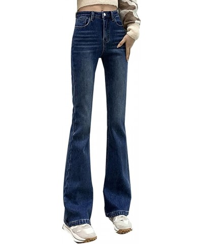 Women's Solid Color Slim Slim Straight Leg Floor Jeans Tight Height Waist Slimming Pants Blue - 2024 Pants for Women $13.25 S...