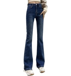 Women's Solid Color Slim Slim Straight Leg Floor Jeans Tight Height Waist Slimming Pants Blue - 2024 Pants for Women $13.25 S...