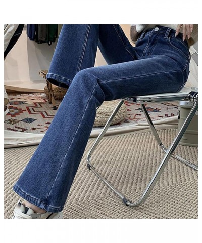 Women's Solid Color Slim Slim Straight Leg Floor Jeans Tight Height Waist Slimming Pants Blue - 2024 Pants for Women $13.25 S...