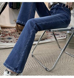 Women's Solid Color Slim Slim Straight Leg Floor Jeans Tight Height Waist Slimming Pants Blue - 2024 Pants for Women $13.25 S...