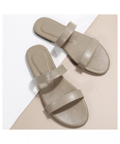 Women's Strappy Heels Strappy Lace-Up Ankle Strap Slippers Flip Flops Pump Sandals Seaside Classic Slide Sandals Grey $12.95 ...