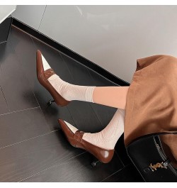 Women's Pumps Shoes Pointed Toe Stiletto Low Heel Fashion Leather Slip-on Closed Toe Dress Shoes for Wedding, Office, Bridal ...