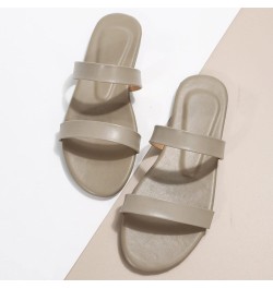 Women's Strappy Heels Strappy Lace-Up Ankle Strap Slippers Flip Flops Pump Sandals Seaside Classic Slide Sandals Grey $12.95 ...