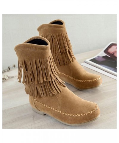 Western Boots Women Short Chelsea Booties Wide Calf Boots for Women Western Boots Yellow-a $22.21 Boots