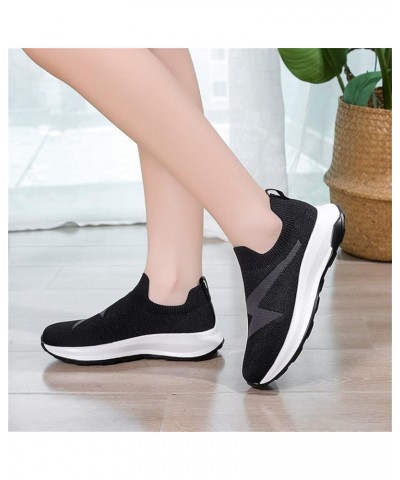 Slip on Sneakers, Fashionand Comfortable Lightweight Women's Sneakers Platform Shoes Z 11-black $20.46 Athletic Shoes