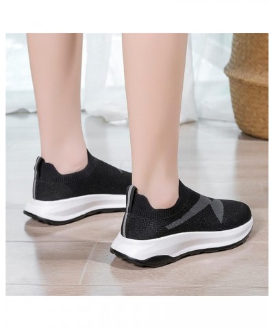 Slip on Sneakers, Fashionand Comfortable Lightweight Women's Sneakers Platform Shoes Z 11-black $20.46 Athletic Shoes