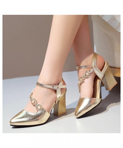 High Heels 5Cm/1.96Inch Women's Pointed Toe Chunky Heels Party Evening Dress High Heels Prom Gold $28.91 Pumps