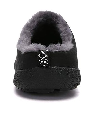 FXDN Winter Indoor Unisex Warm Shoes Waterproof Flat Heel Plush Sliders for Home Outdoor Non-Slip Couple Sliders Plus Size Bl...