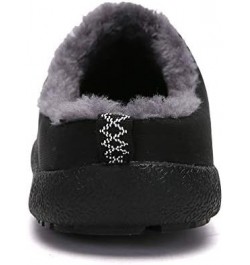 FXDN Winter Indoor Unisex Warm Shoes Waterproof Flat Heel Plush Sliders for Home Outdoor Non-Slip Couple Sliders Plus Size Bl...