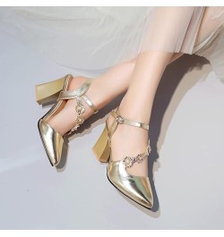 High Heels 5Cm/1.96Inch Women's Pointed Toe Chunky Heels Party Evening Dress High Heels Prom Gold $28.91 Pumps